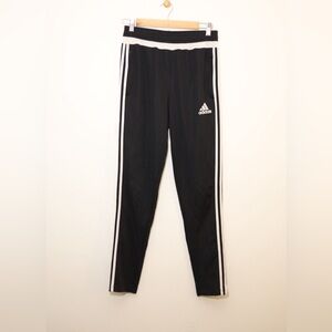 Adidas Black Training Pants with White Stripes – Size L